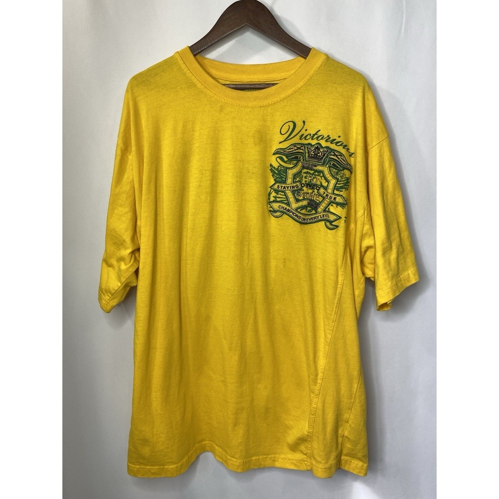 Victorious Men's Graphic Print Shirt Size 3XL Hip Hop Streetwear Yellow Urban